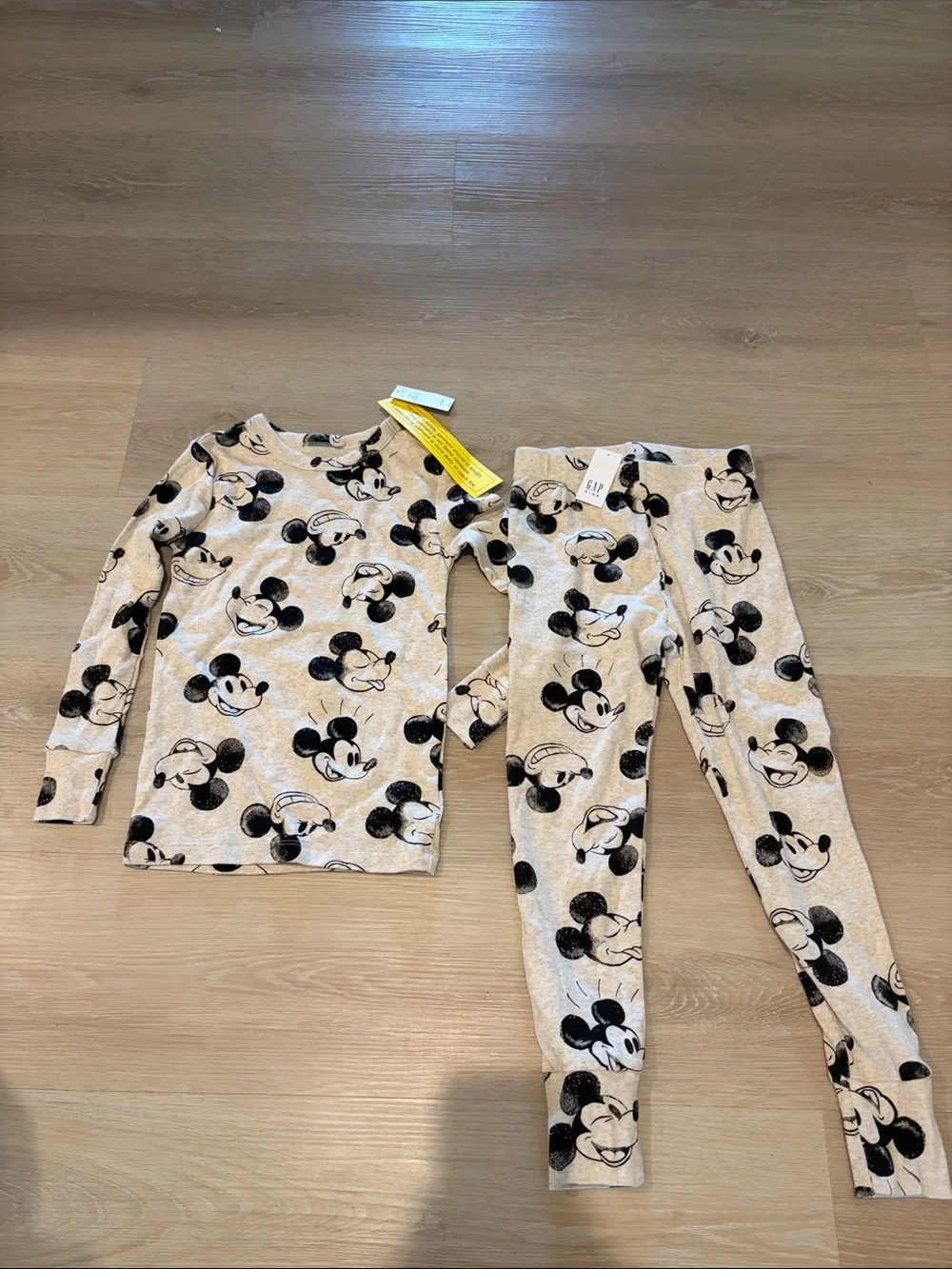 GAP Beige Mickey Mouse Kids Pajama Set